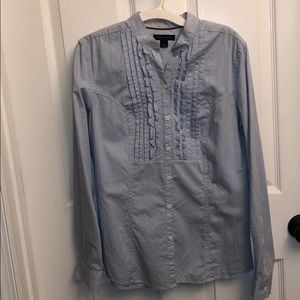 Blue and white tuxedo shirt